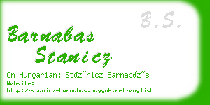 barnabas stanicz business card